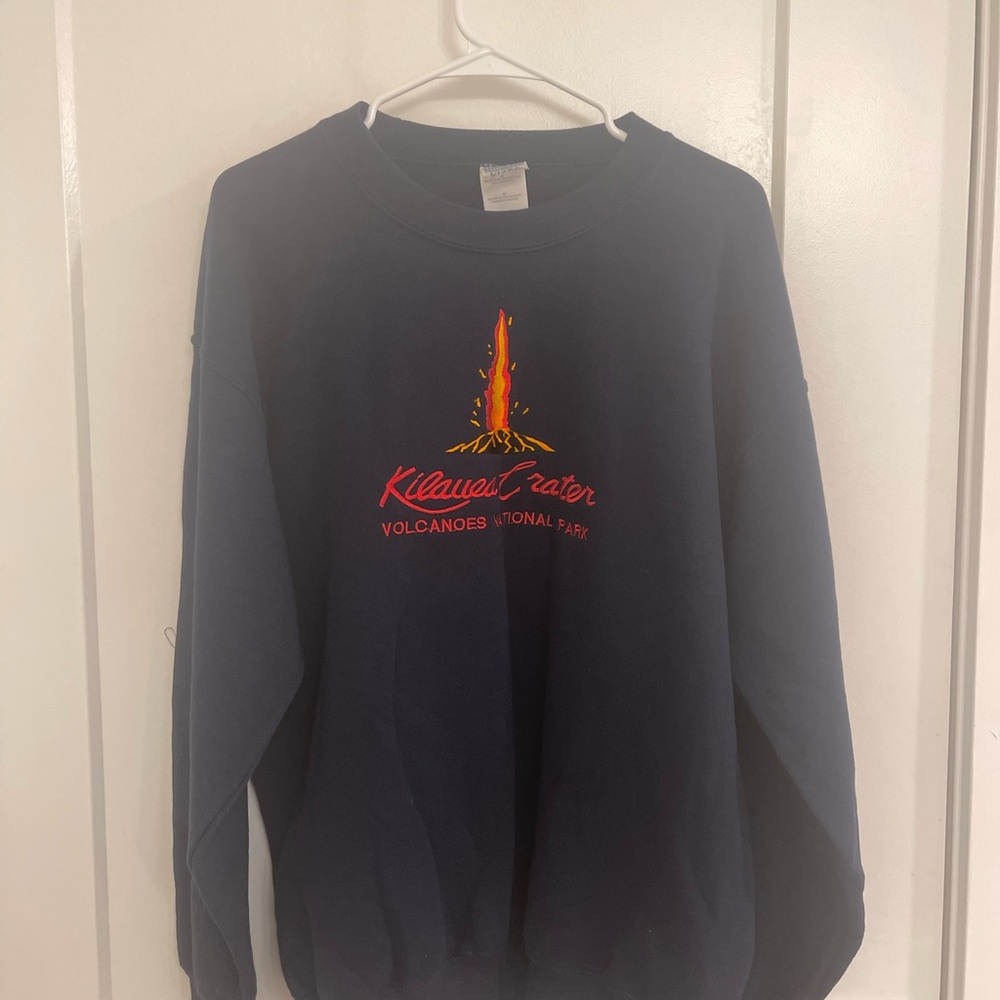 Vintage Hawaii National Parks‎ Sweatshirt Navy Blue Kilauea Crater Granolagirl